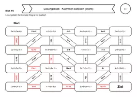 Vorschau - Arbeitsblätter - Materialpaket 60 Rechenlabyrinthe Terme: Addition, Multiplikation & Klammer auflösen - Deckblatt