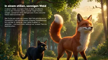 Vorschau - Unterrichtsreihen - Der Fuchs und die Katze - Fabel | 3D-Bilderpräsentation, Lesetext, Leseverständnis und Sozialkompetenz (mit Lösungen) - Seite 2