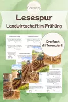 Vorschau - Arbeitsblätter - Lesespur Landwirtschaft im Frühling | Differenziert | Mit viel Sachwissen - Deckblatt