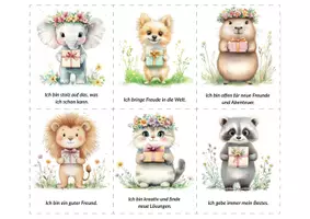 Vorschau - Fördermaterial/Inklusion - Affirmationskarten für Kinder. 24 Frühlings-Affirmationen für Motivation, Achtsamkeit & Selbstbewusstsein im Klassenzimmer. - Seite 2