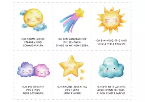 Vorschau - Fördermaterial/Inklusion - Affirmationskarten für Kinder: 24 Affirmationen. Positive Sprüche für Motivation, Selbstbewusstsein & Achtsamkeit im Klassenzimmer. - Seite 2