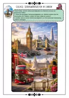 Vorschau - Arbeitsblätter - London - Sehenswürdigkeiten - Trip - Big Ben - London Eye uvm. - Doku - Großbritannien - Arbeitsblätter mit Lösungen (Klasse 7 8 9 10) - Deckblatt