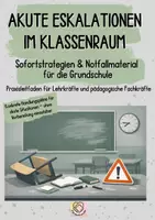 Vorschau - Merkblätter - Akute Eskalationen im Klassenraum – Sofortstrategien & Notfallmaterial - Deckblatt