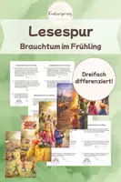 Vorschau - Unterrichtsreihen - Lesespur Brauchtum im Frühling | Differenziert | Mit viel Sachwissen - Deckblatt