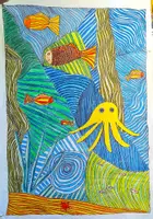 Vorschau - Arbeitsblätter - Unterwasserwelt - Linienübung Hundertwasser - Kunst - Seite 1
