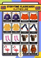 Vorschau - Spiele - CLOTHES LINE STORYTIME FLASHCARDS - Deckblatt