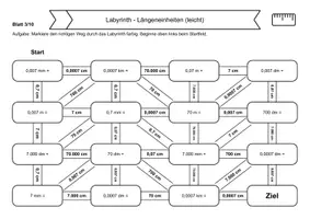 Vorschau - Arbeitsblätter - 20 Rechenlabyrinthe Längeneinheiten - Seite 3