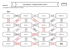 Vorschau - Arbeitsblätter - 20 Rechenlabyrinthe Längeneinheiten - Deckblatt