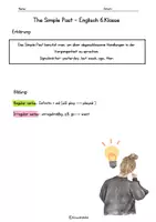 Vorschau - Arbeitsblätter - Simple Past 6. Klasse – Arbeitsblätter mit Lösungen | Regular & Irregular Verbs | Englisch Grammatik |Lösungen |mit Merkblatt🇬🇧 - Seite 1