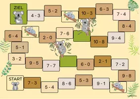 Vorschau - Spiele - Leiterlispiele Subtraktion bis 20 - Seite 1