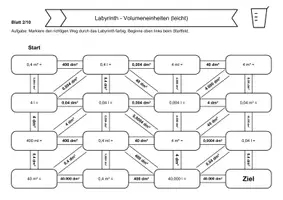 Vorschau - Arbeitsblätter - 20 Rechenlabyrinthe Volumeneinheiten - Seite 2
