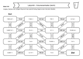 Vorschau - Arbeitsblätter - 20 Rechenlabyrinthe Volumeneinheiten - Seite 3