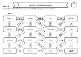 Vorschau - Arbeitsblätter - 20 Rechenlabyrinthe Masseneinheiten - Seite 3