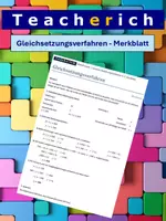 Vorschau - Merkblätter - Gleichungssysteme: Gleichsetzungsverfahren - Merkblatt - Deckblatt