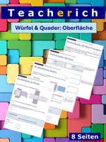 Vorschau - Arbeitsblätter - Würfel und Quader - Oberfläche - Deckblatt