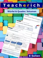 Vorschau - Arbeitsblätter - Würfel und Quader - Volumen - Deckblatt