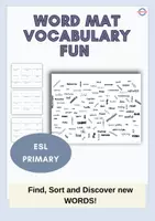 Vista previa - Juegos / Gamificación - Free Word Mat and Card Tasks. Fun Vocabulary for Primary. - Portada