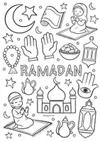 Vorschau - Arbeitsblätter - Ausmalbilder für Ramadan - Doodle Kunst zum Ausmalen - Seite 2