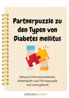 Vorschau - Arbeitsblätter - Partnerpuzzle zu den Typen von Diabetes mellitus - Deckblatt