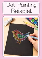 Vorschau - Arbeitsblätter - Kunst Frühling Dot Painting Klasse 2 & 3 mit Schablonen - Seite 1