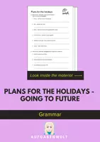 Vorschau - Arbeitsblätter - Plans for the holidays - Going to future: Grammar (English) - Deckblatt