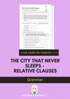 Vorschau - Arbeitsblätter - The City that never Sleeps - Relative Clauses: Grammar (English) - Deckblatt