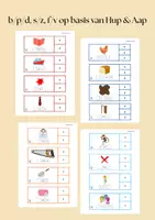 Voorbeeld - Kaartjes: b/d, b/d/p, s/z, v/f op basis van Hup & Aap - Voorblad
