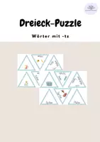 Vorschau - Spiele - Dreieck-Puzzle: Buchstabenverbindung -tz - Deckblatt