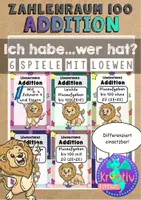 Vorschau - Spiele - ADDITION BIS 100 - Ich habe... Wer hat... Spiele - Deckblatt