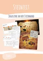 Vorschau - Arbeitsblätter - Kunst Steinzeit, Höhlenmalerei, Übungen, Bewertung - Deckblatt