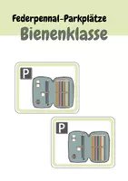 Vorschau - Poster - Federpennal-Parkplätze Schilder Bienenklasse - Deckblatt