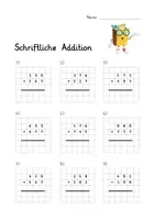 Vorschau - Arbeitsblätter - Doppelseitiges Übungsblatt schriftliche Addition mit Lösungsblatt - Deckblatt