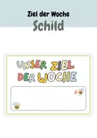 Vorschau - Poster - Ziel der Woche Schild - Bienenklasse - Deckblatt