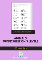 Vorschau - Arbeitsblätter - Animals Worksheet on 3 Different Levels: Vocabulary (English) - Deckblatt