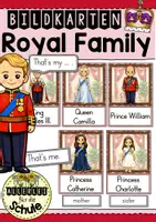 Vorschau - Bildkarten - Royal Family Bildkarten Englisch – Family Vocabulary mit King Charles, Prince William & Co. für die Grundschule - Deckblatt