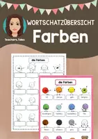 Vorschau - Mal- und Bastelvorlagen - Wortschatzübersicht: Farben - Deckblatt