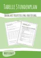 Vorschau - Arbeitsblätter - Tabelle Stundenplan
Word, Übungen - Deckblatt