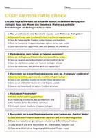 Vorschau - Unterrichtsreihen - Quiz zur Demokratie – 5 Fragen mit Lösung (Sek I / Politik) - Seite 1