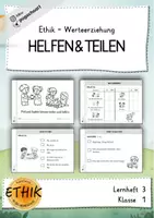 Vorschau - Arbeitsblätter - Ethik - Teilen und Helfen Klasse 1 - LH3 Werterziehung - Deckblatt