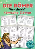 Vorschau - Spiele - Römische Götter Rätsel | Römer Karten | Wer bin ich? Spiel Sachunterricht - Deckblatt