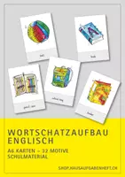 Vorschau - Bildkarten - Wortschatzaufbau Englisch – school supplies – A6-Karten - Deckblatt