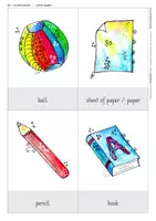 Vorschau - Bildkarten - Wortschatzaufbau Englisch – school supplies – A6-Karten - Seite 1