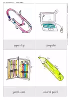 Vorschau - Bildkarten - Wortschatzaufbau Englisch – school supplies – A6-Karten - Seite 2