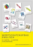 Vorschau - Bildkarten - Wortschatzaufbau Englisch – school supplies – A7-Karten - Deckblatt