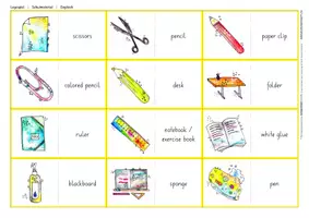 Vorschau - Spiele - Wortschatzaufbau Englisch – school supplies – Legespiel - Seite 2