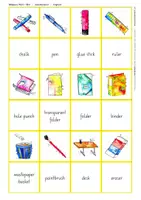 Vorschau - Spiele - Wortschatzaufbau Englisch – school supplies – Bildpaare - Seite 2