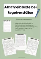 Vorschau - Anderer Materialtyp - Abschreibtexte für Regelverstöße (mit Reflexionsfragen) - Deckblatt