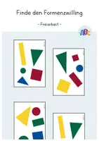 Vorschau - Spiele - Finde den Zwilling : Freiarbeit (geometrische Formen) - Deckblatt