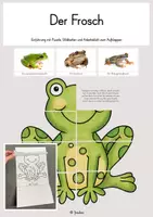 Vorschau - Stundenentwürfe - Der Frosch: Einführung, Rätseltexte und Aufklapp-Arbeitsblatt - Deckblatt