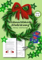 Vorschau - Mal- und Bastelvorlagen - Weihnachtskarte "Winterkranz" - Deckblatt